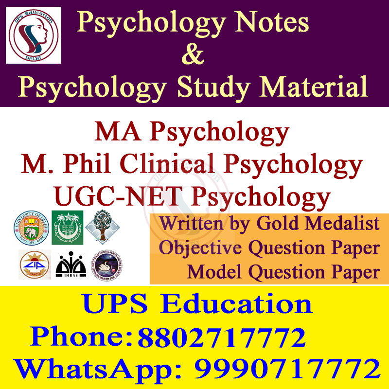 Psychology Entrance Notes and Psychology Study Material for MA