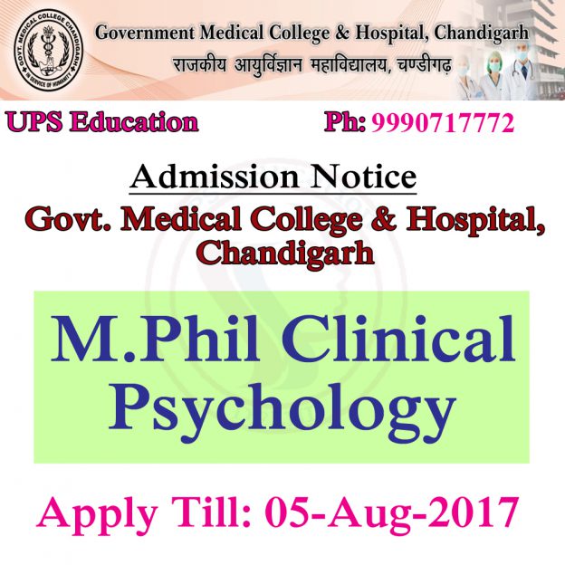 M.Phil Clinical Psychology Entrance of GMCH (CHANDIGARH) UPS Education