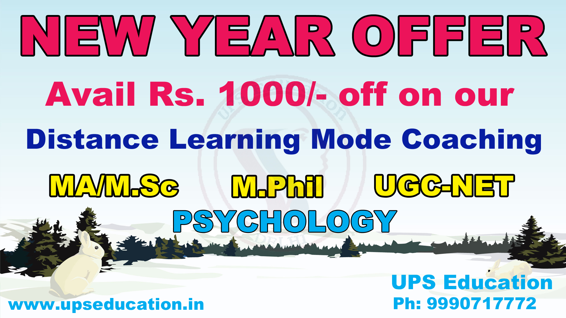 Psychology Entrance Examination 2018 New year Offer UPS Education