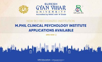 Newly RCI Recognized Institution and M.Phil Admission Open at Suresh Gyan Vihar University, Jaipur–UPS Education
