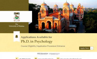 PhD in Psychology Admissions Open at the University of Madras—UPS Education