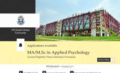 Admissions are Open at OP Jindal Global University for MAMSc Applied Psychology