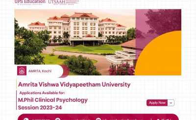 M.Phil Clinical Psychology Admissions Open at Amrita Vishwa Vidyapeetham University, Kochi