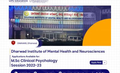 M.Sc Clinical Psychology Admissions open at DIMHANS, Dharwad