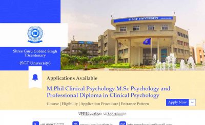 SGT University Admission Open for M.Phil Clinical Psychology, M.Sc Psychology, and PDCP