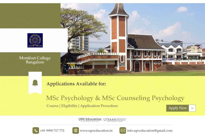 MSc Psychology and MSc Counseling Psychology Admissions are Open at Montfort College Bangalore