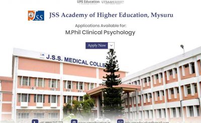 M.Phil Clinical Psychology admissions open at JSS Mysuru