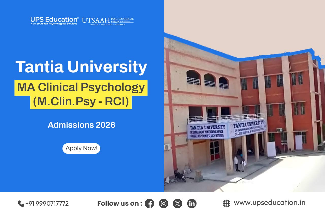 Tantia University MA Clinical Psychology (RCI) Admissions 2026 application form released