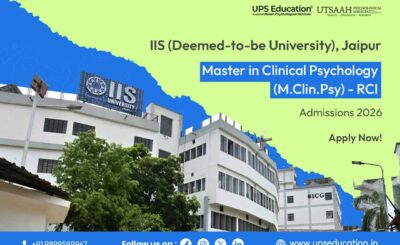 IIS (Deemed-to-be University), Jaipur MA Clinical Psychology (RCI) Admission 2026