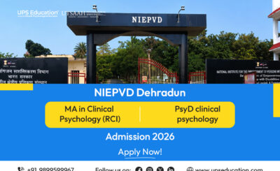NIEPVD Dehradun MA Clinical Psychology (RCI) and PsyD Clinical Psychology Admission 2026 eligibility, entrance exam, fee structure, important dates, and application process.