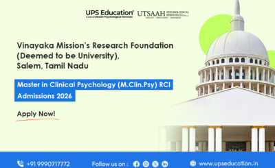 VMRF-DU MClinPsy-RCI Admissions 2026–27 banner featuring the Master in Clinical Psychology programme.