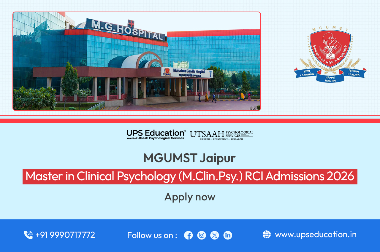 MGUMST Jaipur MClinPsy Admissions 2026 – Eligibility, Entrance Exam and Important Dates